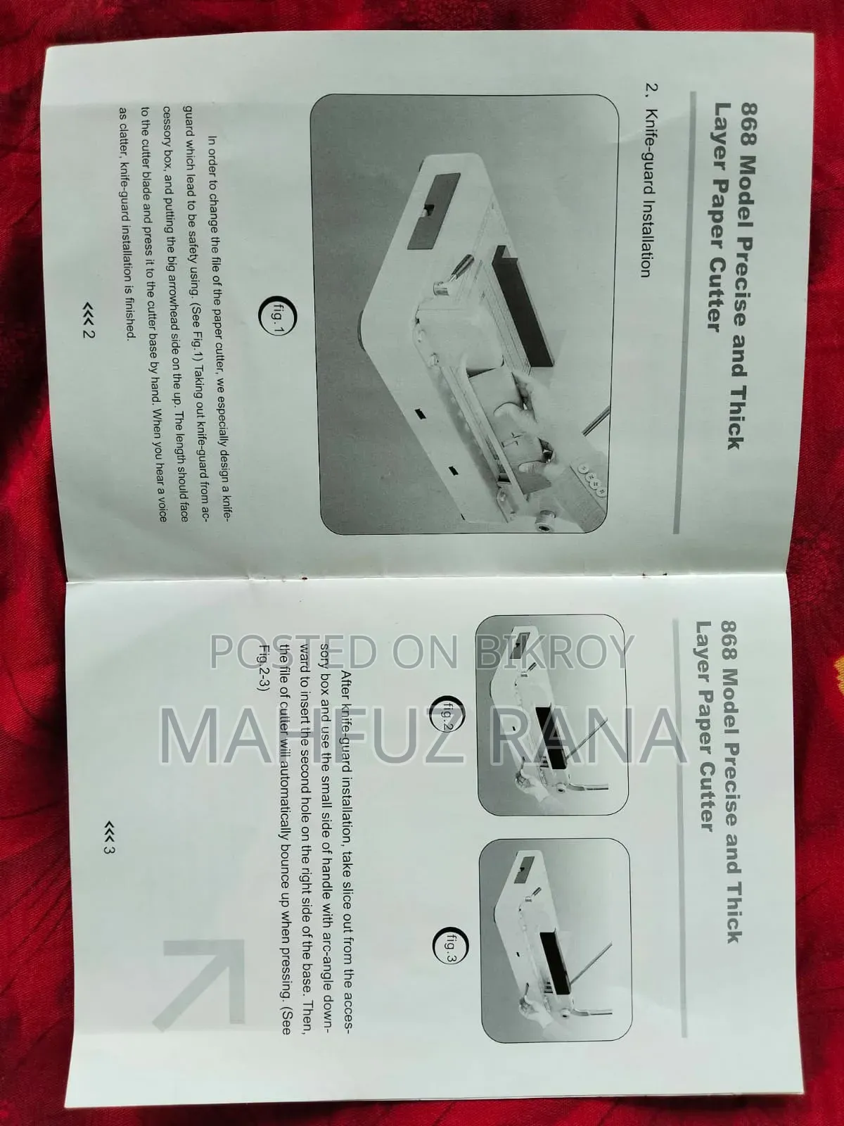Model: This is a "Precise And Thick Layer Paper Cutter" of 868 Model.