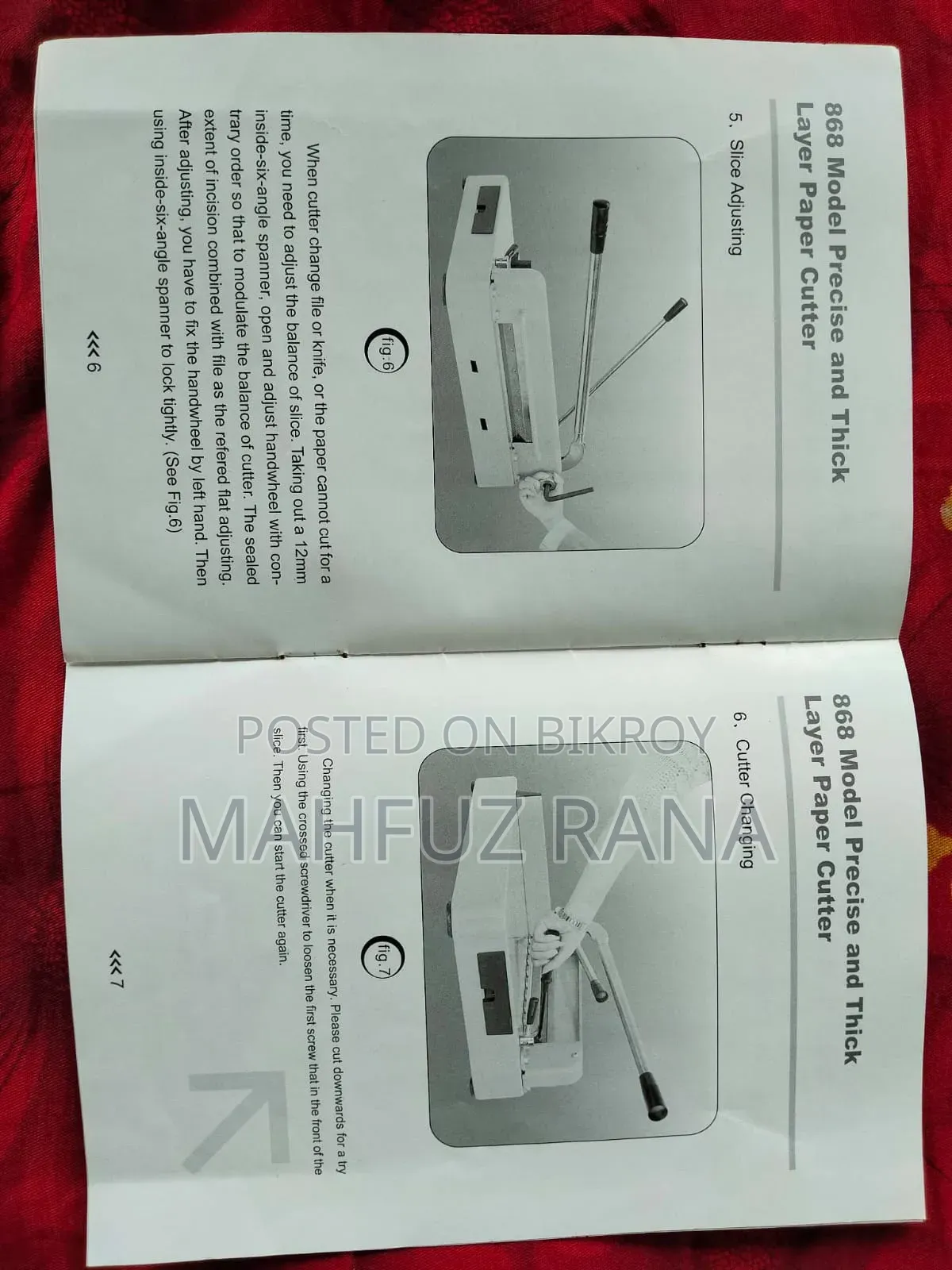 Model: This is a "Precise And Thick Layer Paper Cutter" of 868 Model.
