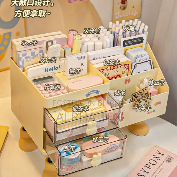 Cute Desktop Organizer Stationery Storage Box