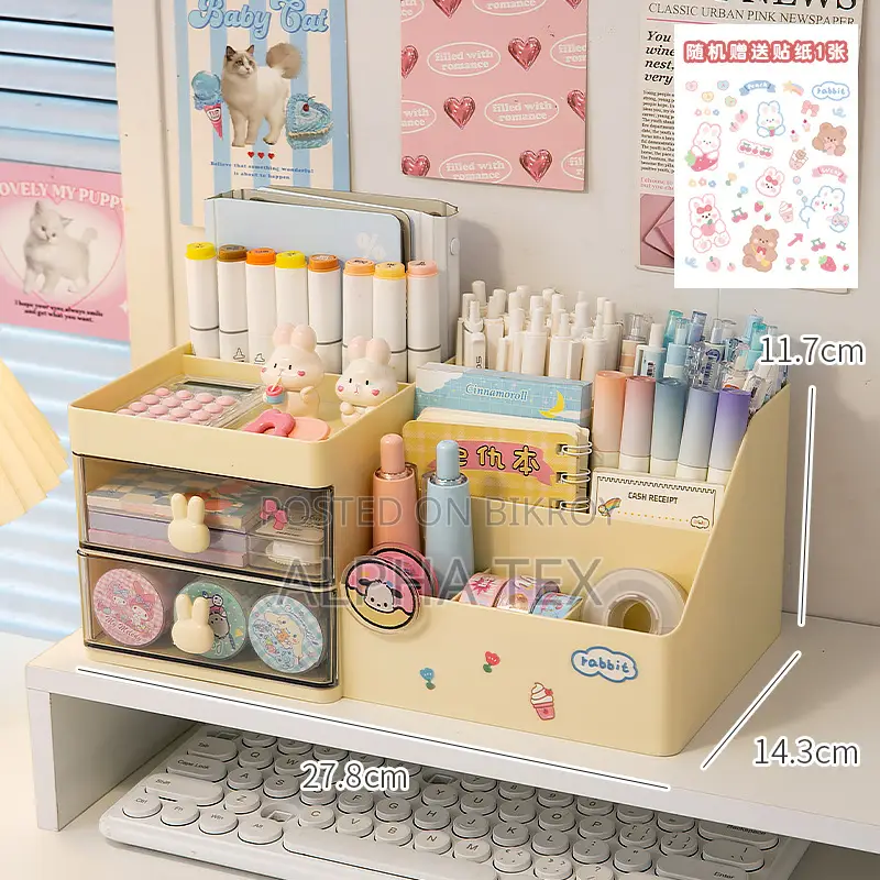 Cute Desktop Organizer Stationery Storage Box