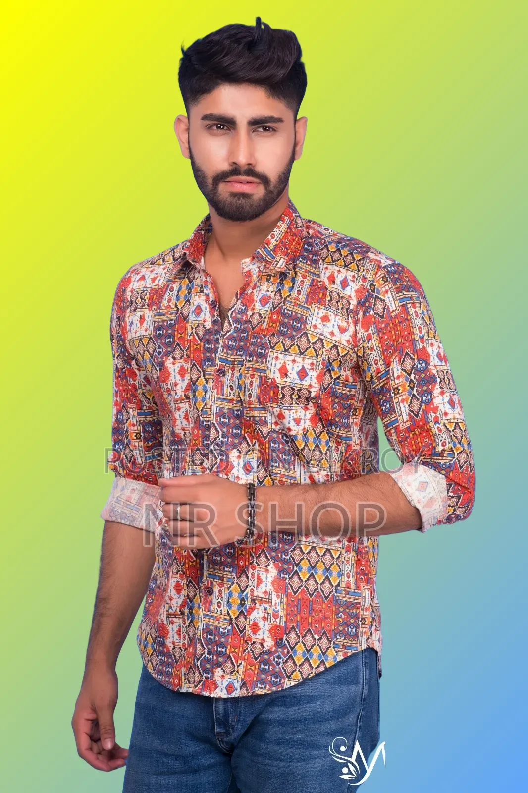 Premium Style Cotton Print Formal Shirt with a stylish look.