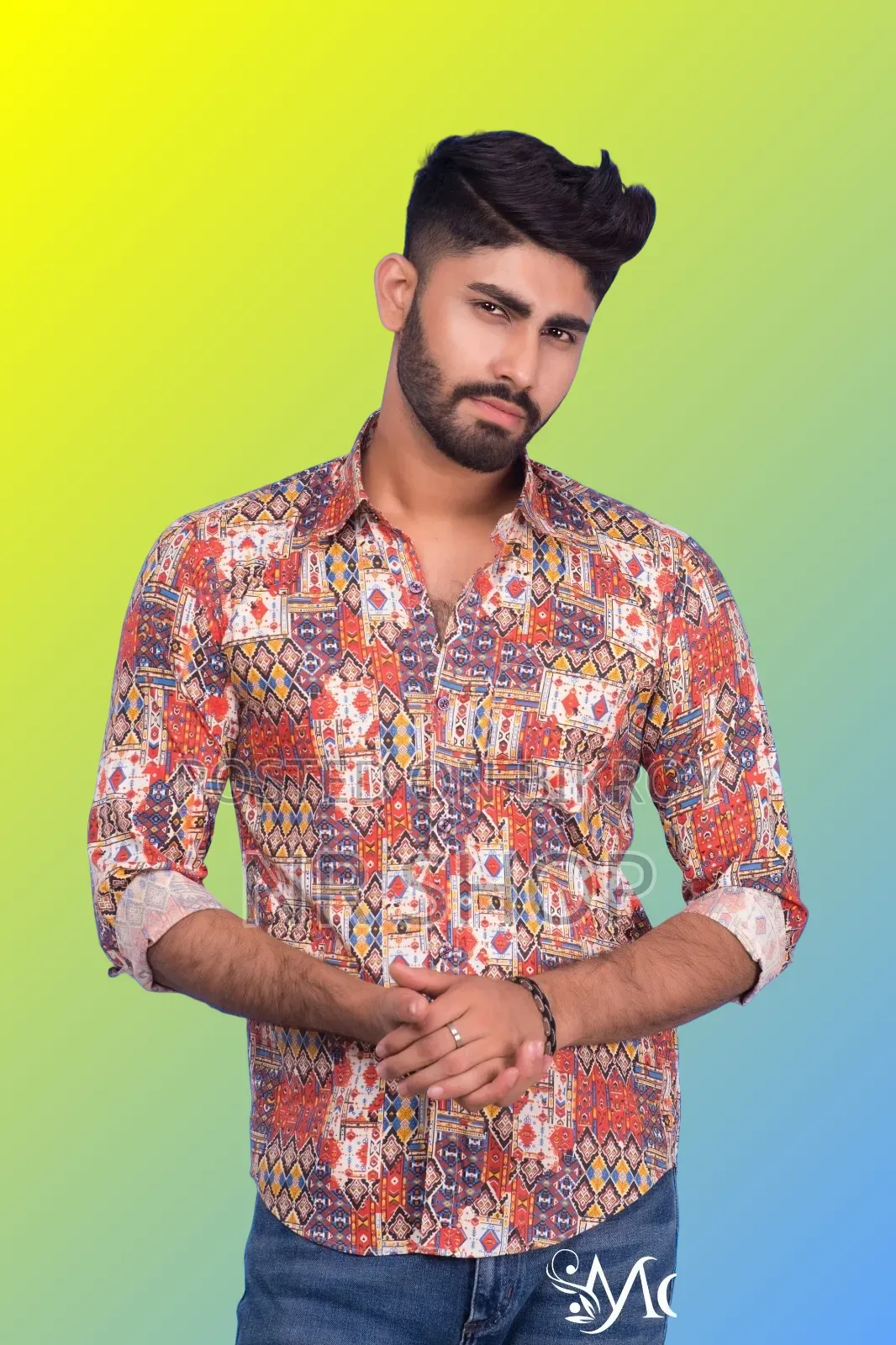 Premium Style Cotton Print Formal Shirt with a stylish look.
