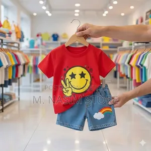 Kids Tshirt and Denim Short Pant Set