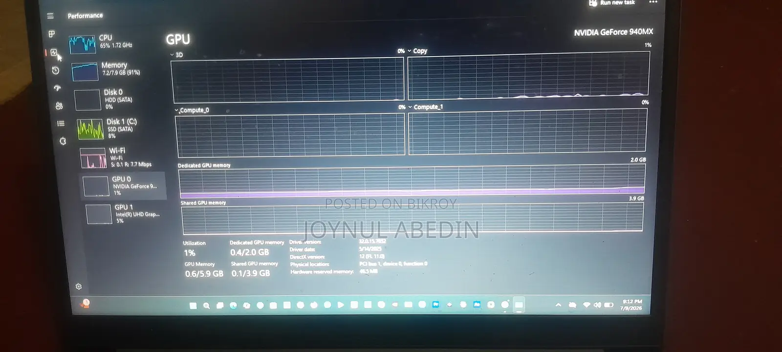 Laptop Asus VivoBook 15 X510UQ 8GB Nvidia SSD 1T