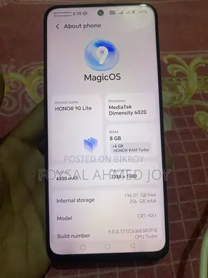 অনার ৯০ লাইট ২৫৬ জিবি ব্ল্যাক