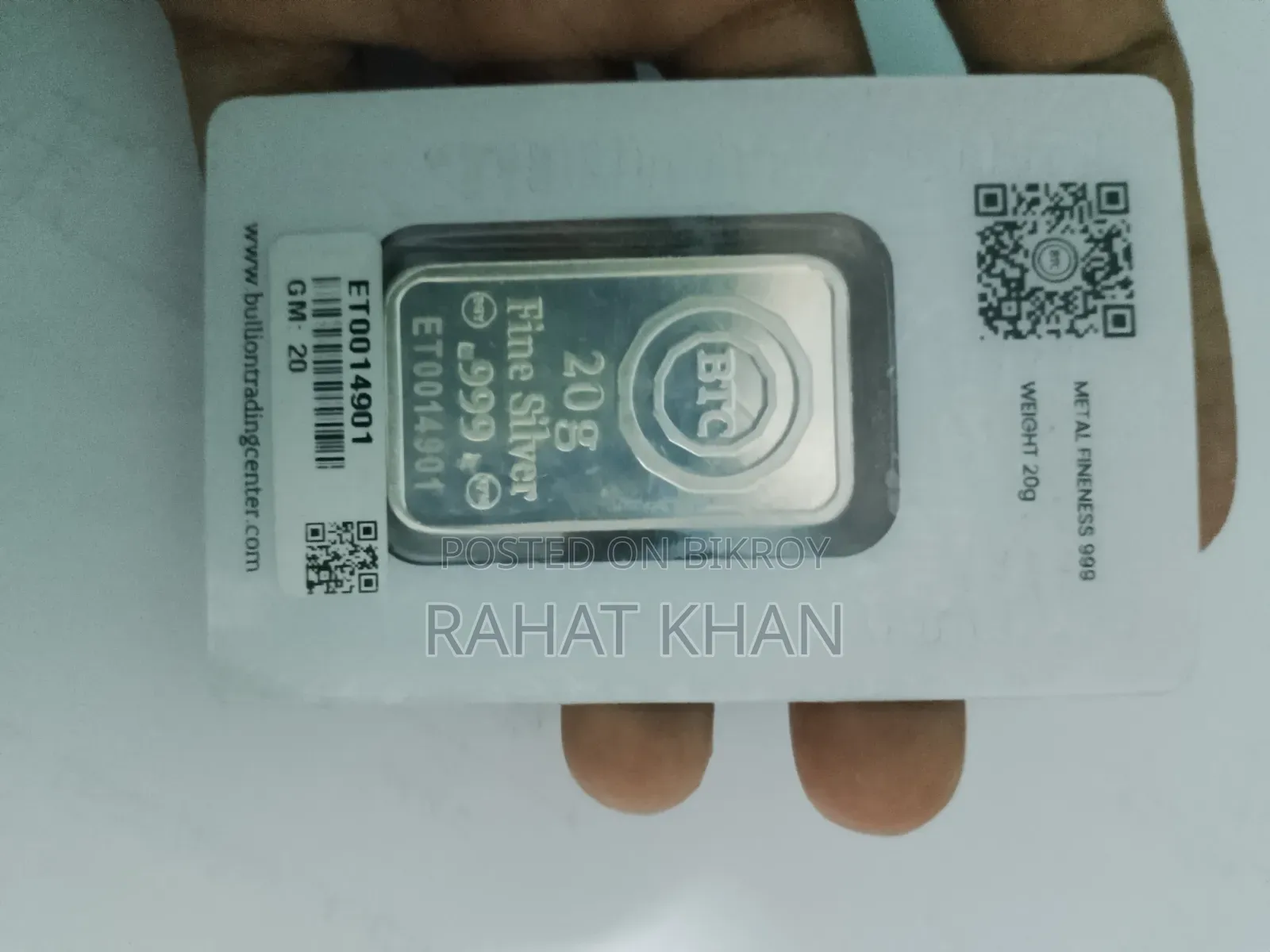 Silver Bar BTC 20g