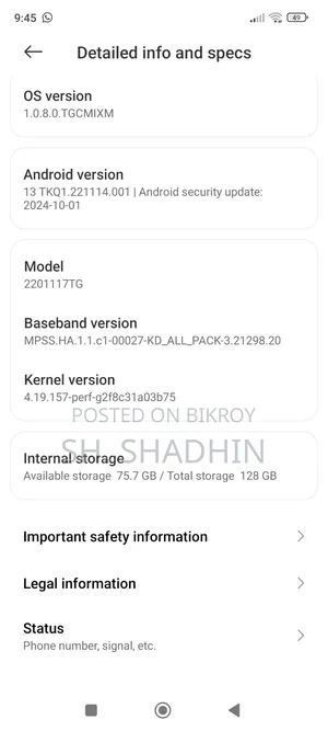 New Realme C75 128 GB Black