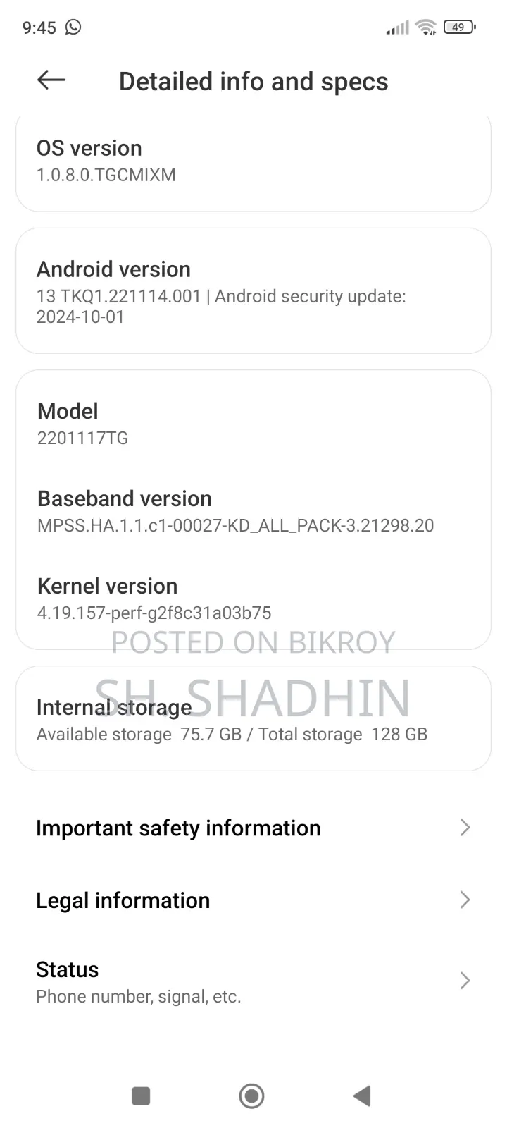 New Realme C75 128 GB Black