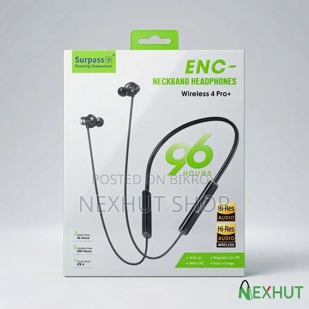 Surpass Wireless 4 Pro+ Enc Neckband Headphones