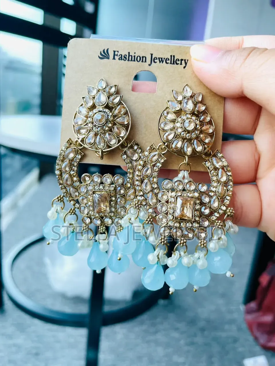 Aqua Pearl Elegance  একজোড়া ঝুমকা