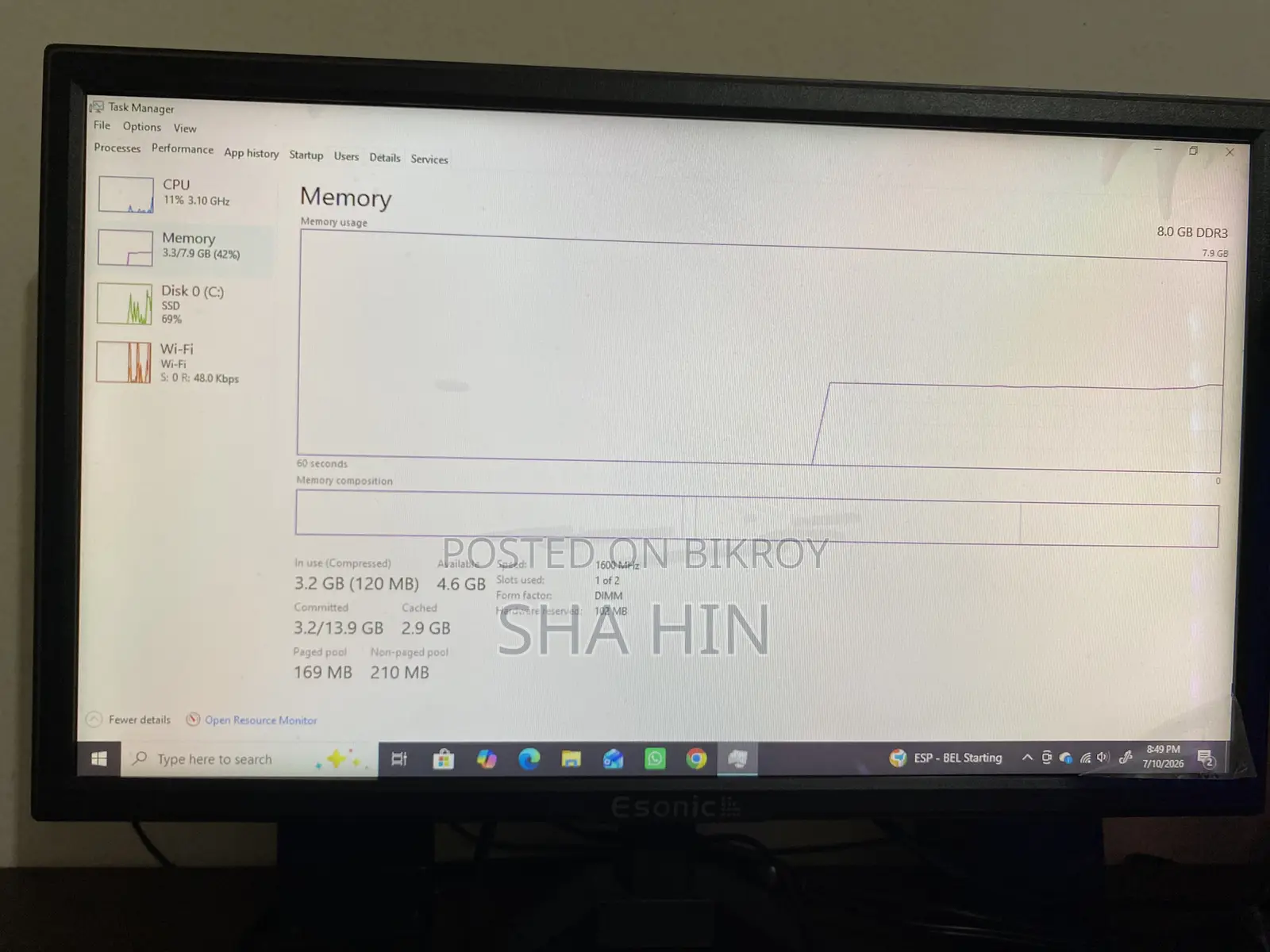 New Desktop Computer 8GB Intel Core I7 SSD 128GB