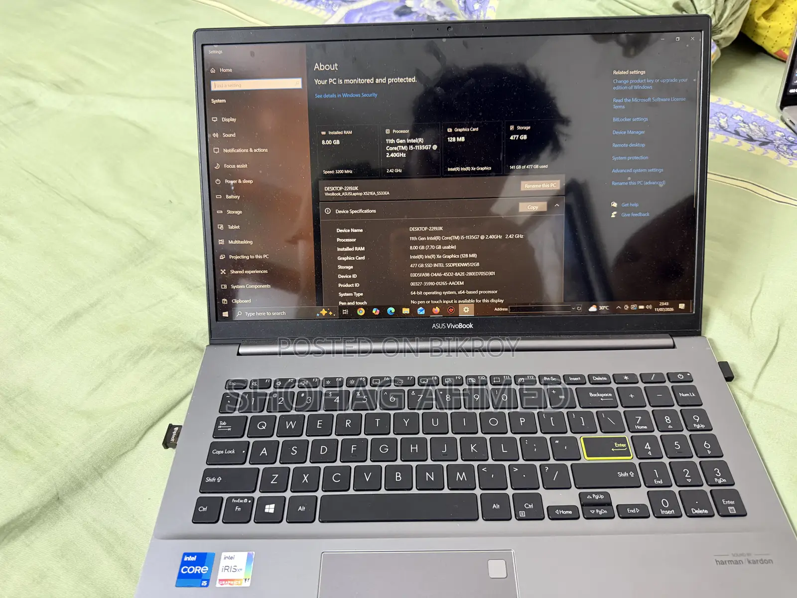 Laptop Asus Vivobook 15 8GB Intel Core i5 SSD 512GB