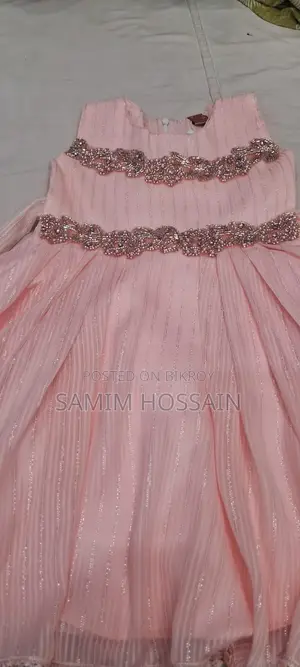 গর্জিয়াস পিংক পার্টি ফ্রক - শিফন জর্জেট ফ্যাব্রিক (২-৬ বছর)