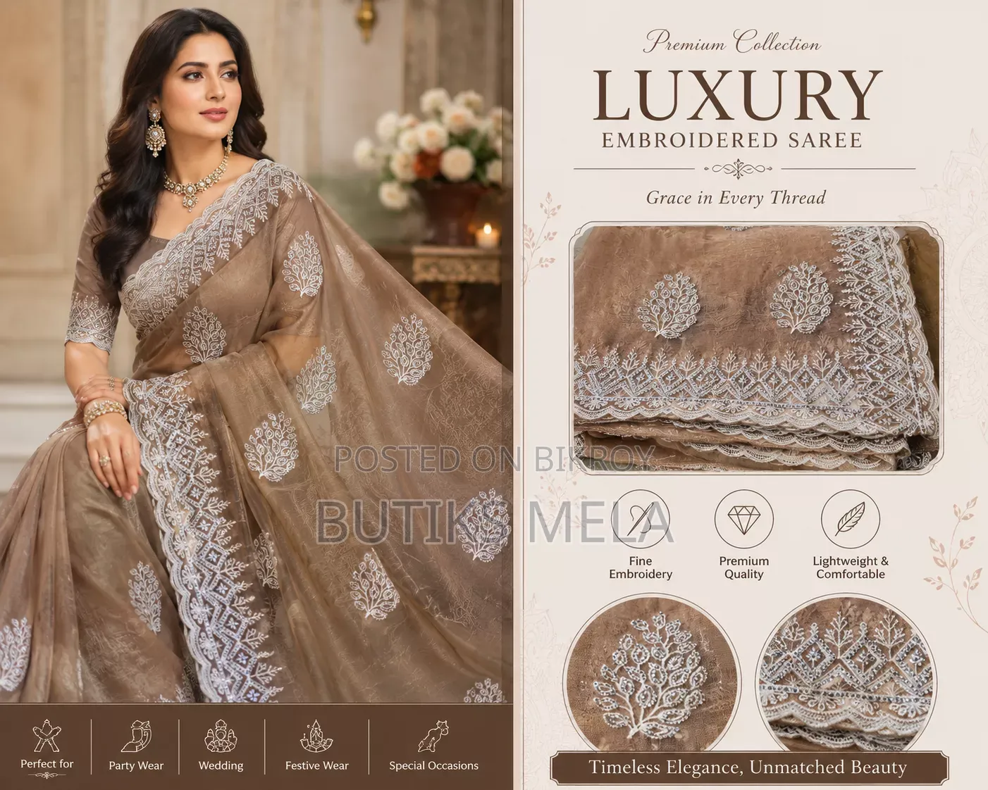 Original Organza Muslin Saree