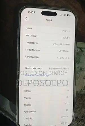 Apple iPhone 17 Pro Max 256 GB Silver