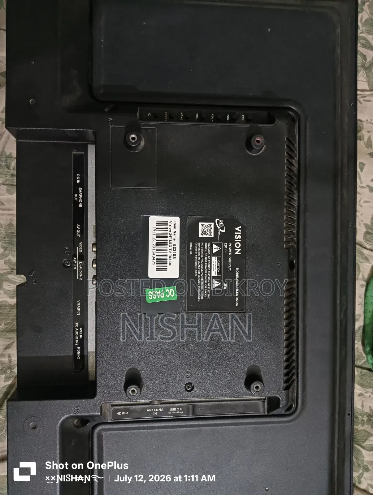 Vision 24" Tv (Display Broken)