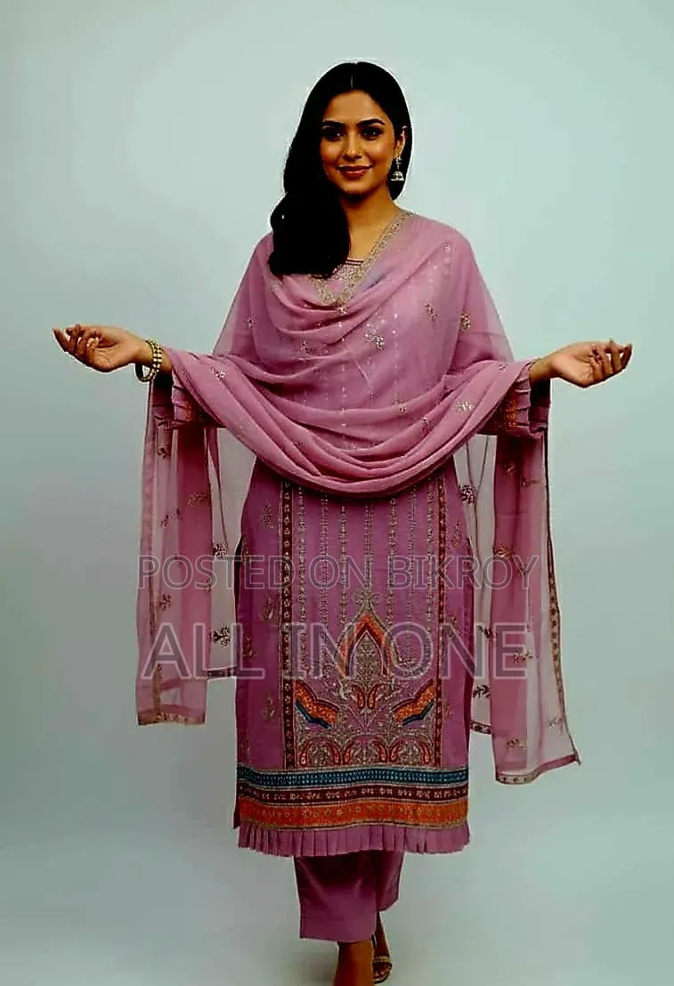 Readymade Party Four Piece Pakistani Crepe Chiffon Georgette