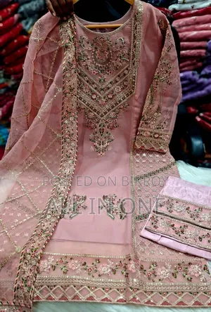 Sada Bahar Three Piece পাকিস্তানি ডিজাইন ফোর পিস সাদা বাহার টিস্যু