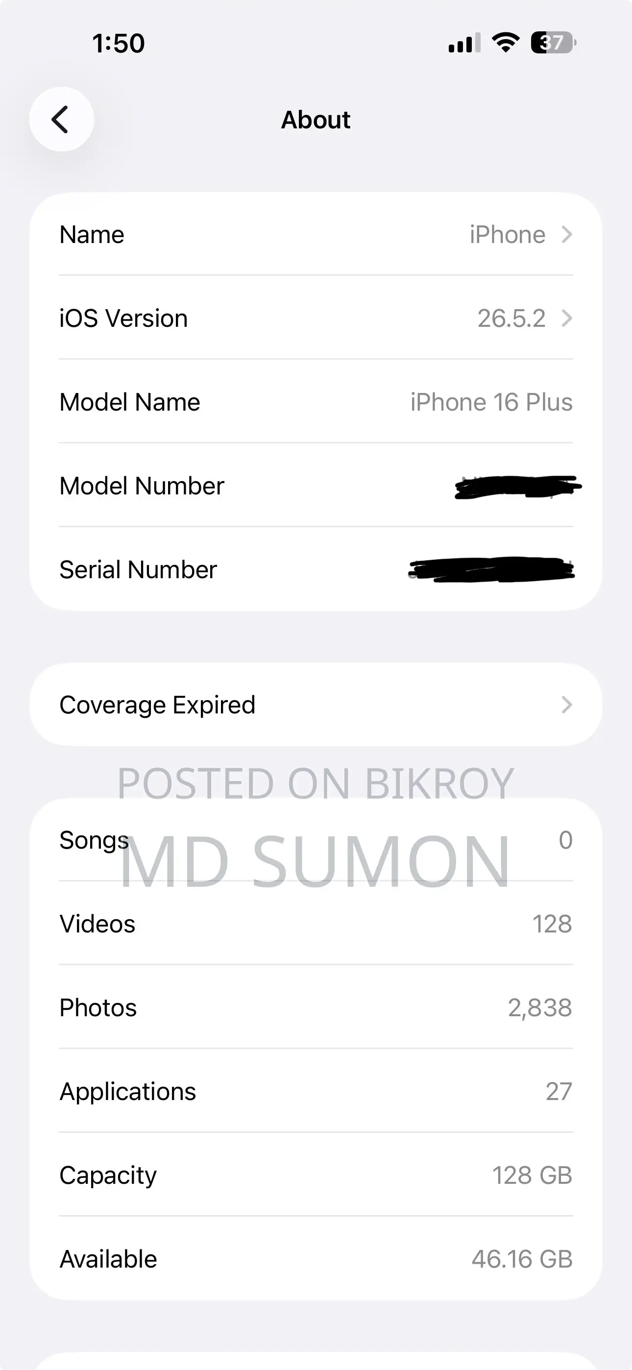 Apple iPhone 16 Plus 128 GB