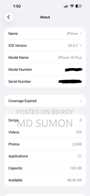 Apple iPhone 16 Plus 128 GB