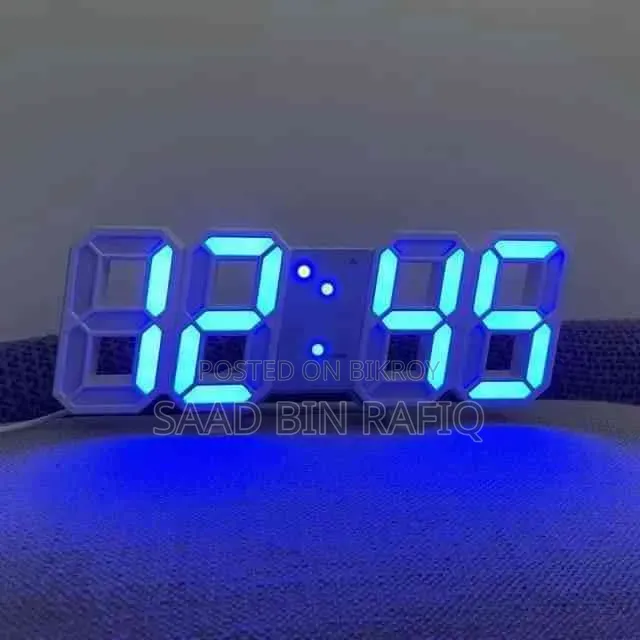 3D LED Digital Clock Glowing Decoration Wall Or Table Clock