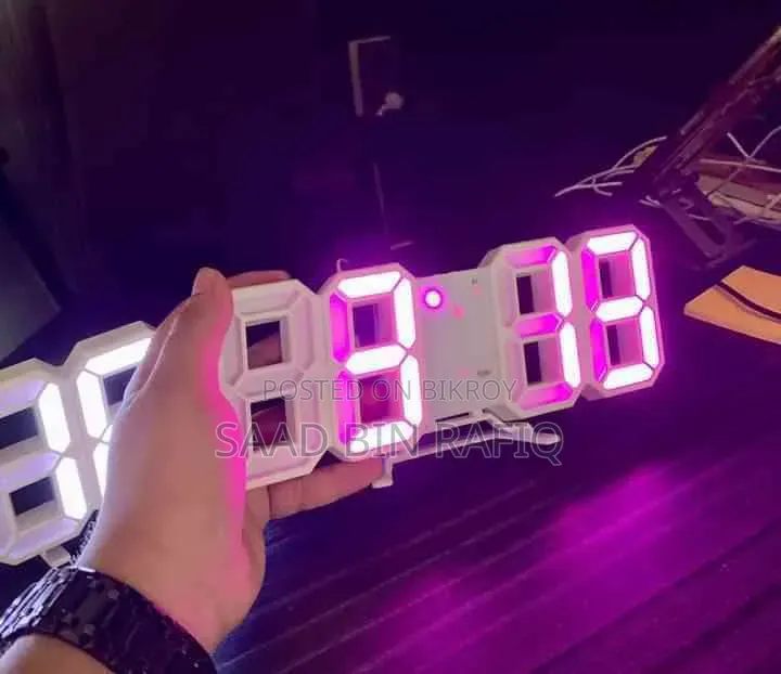 3D LED Digital Clock Glowing Decoration Wall Or Table Clock