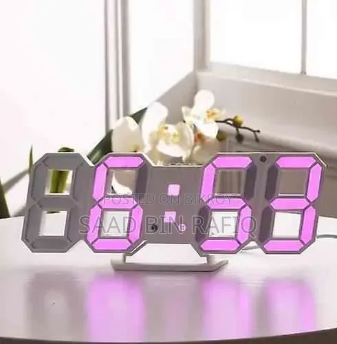 3D LED Digital Clock Glowing Decoration Wall Or Table Clock