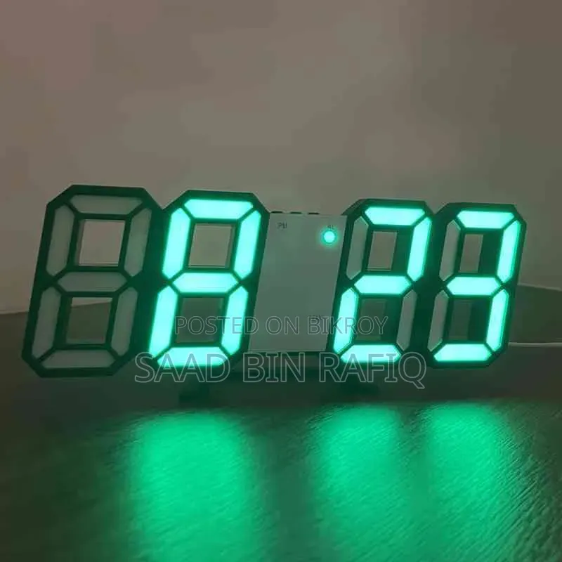 3D LED Digital Clock Glowing Decoration Wall Or Table Clock