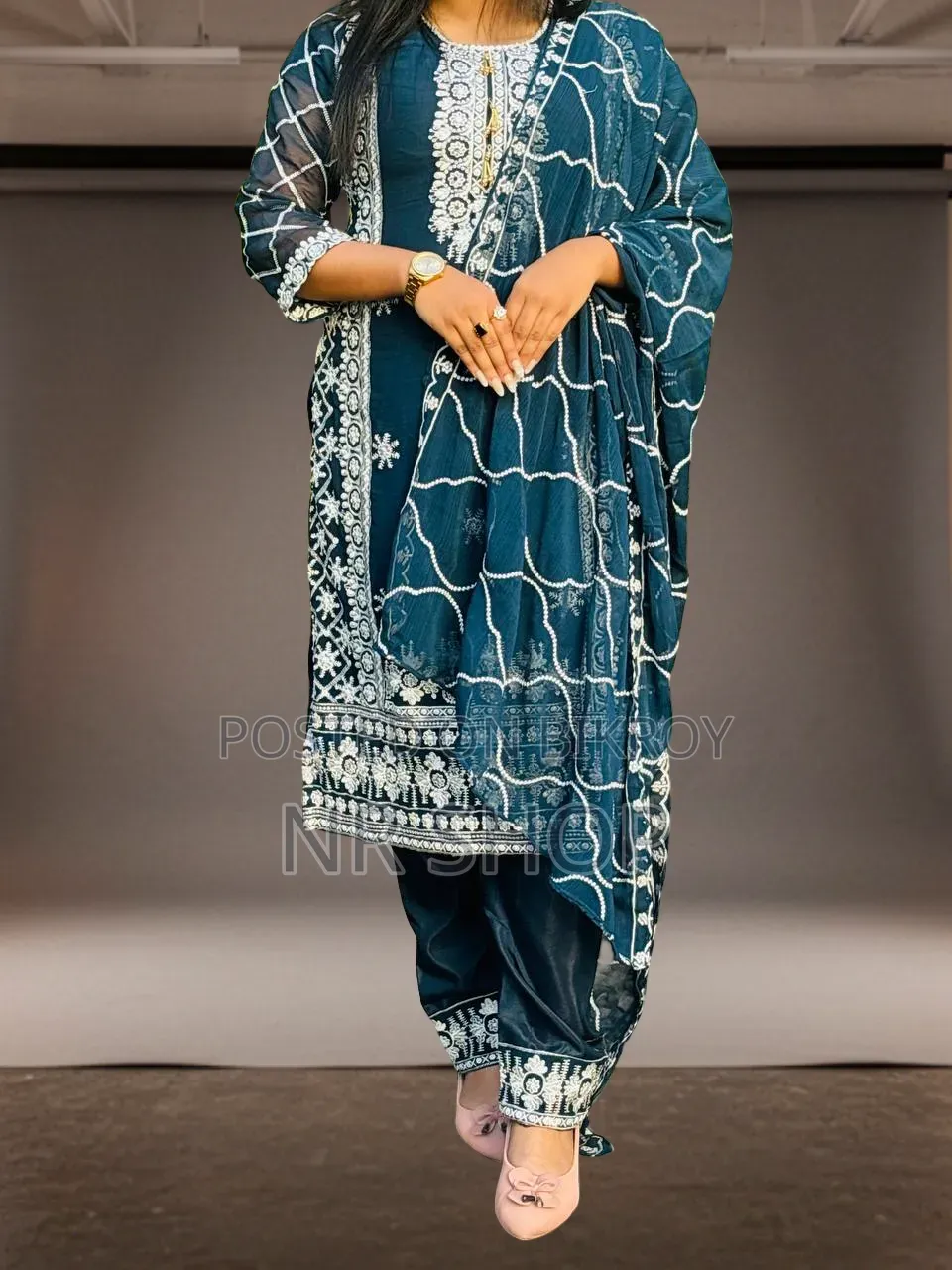 Premium Georgette Embroidery Four-Piece