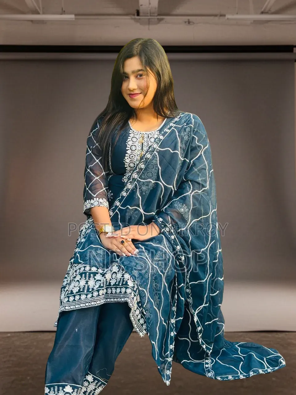 Premium Georgette Embroidery Four-Piece