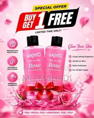 Skin'o Glow Your Skin Rose Scented Shower Gel 220ml (Buy 1 Get 1 Free)