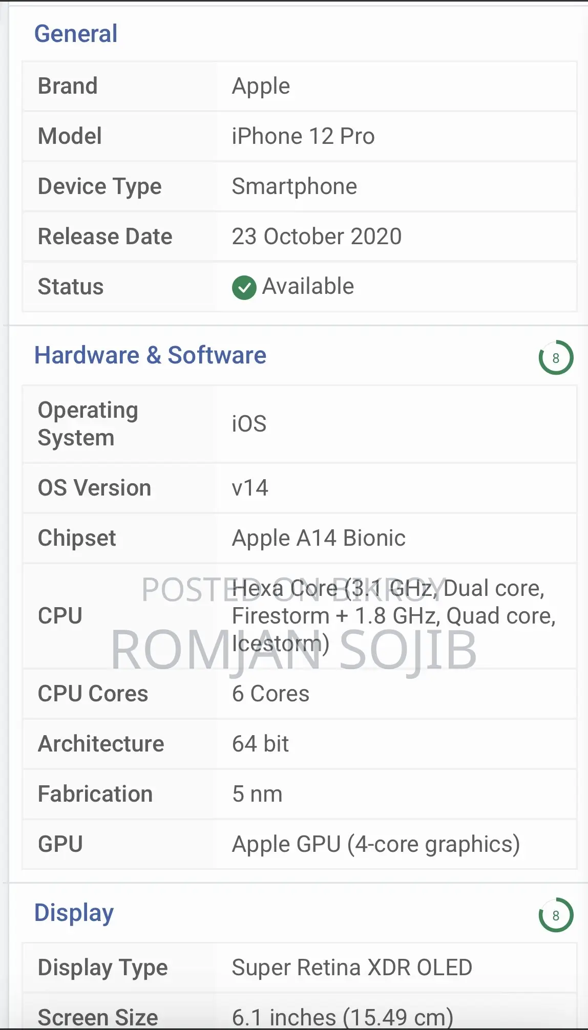 Apple iPhone 12 Pro 128 GB Blue