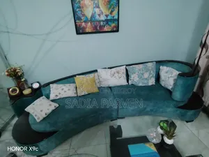 আকর্ষণীয় কার্ভড সেকশনাল সোফা বিক্রি হবে (সি-গ্রিন কালার)