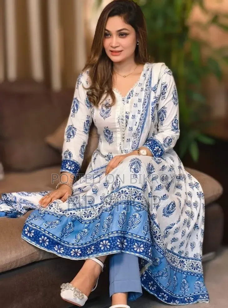 Premium Cotton Gown Three-Piece