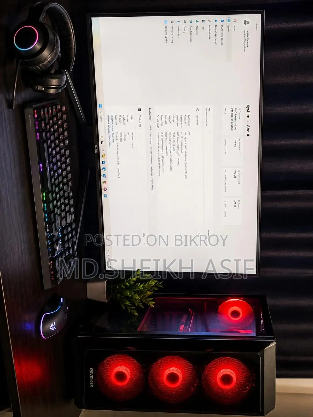 Desktop Computer 16GB AMD Ryzen SSD 512GB