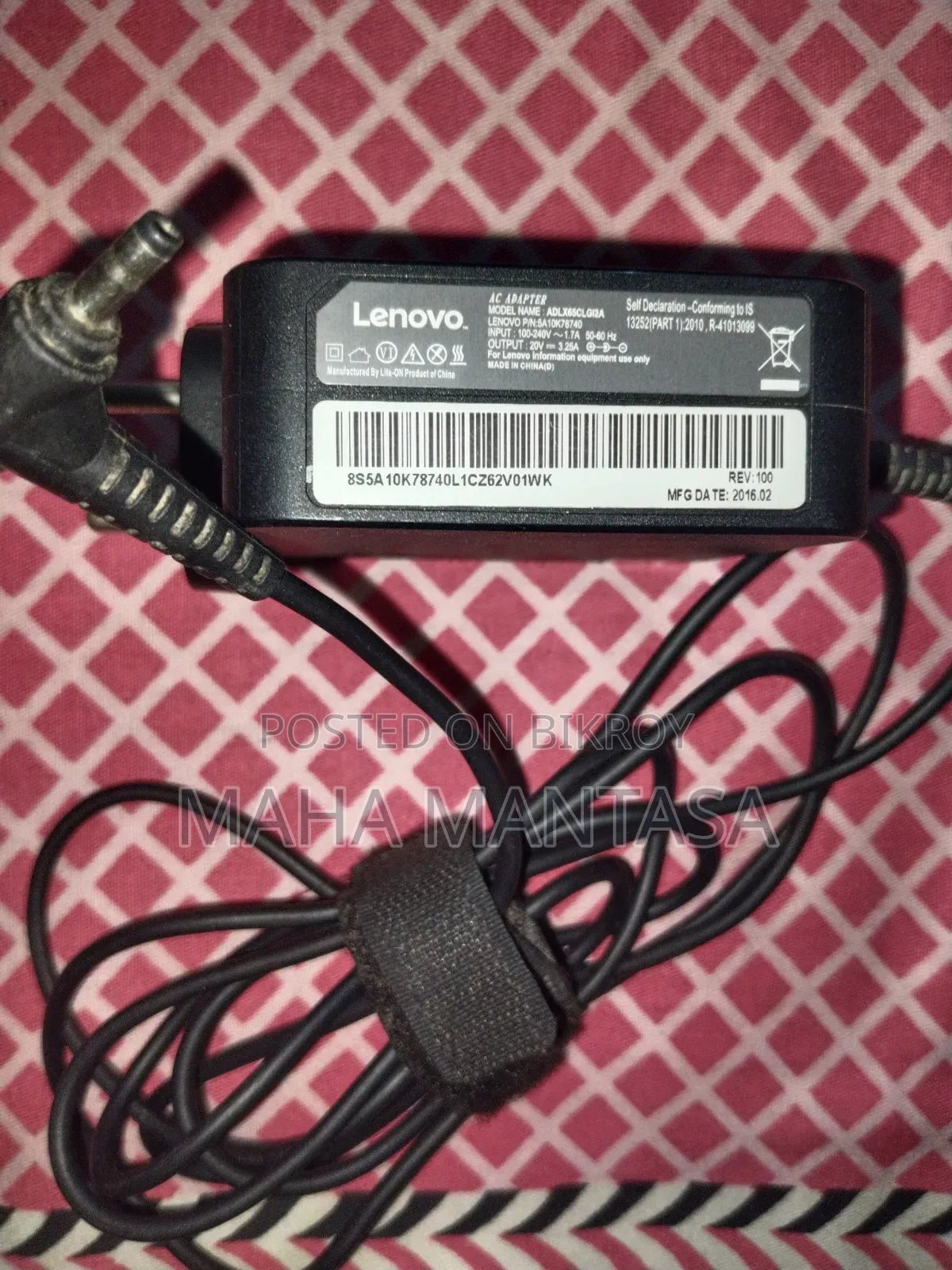 Lenovo Ideapad 310 Model Laptop Original 65 Watts Charger