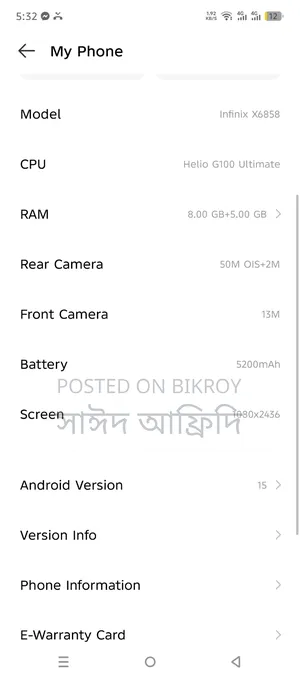 Infinix Note 50 4G 256 GB Black