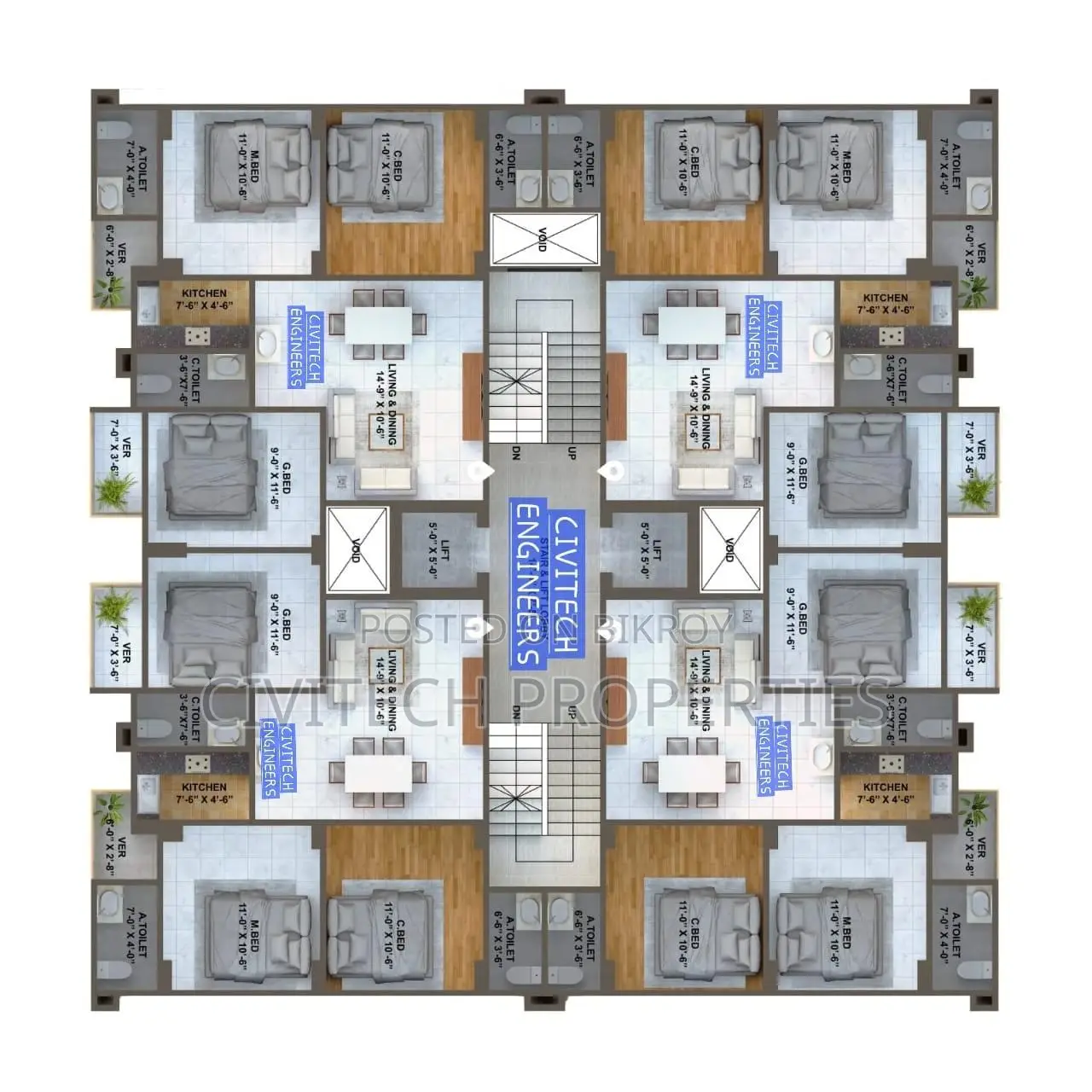 3-Bedroom Apartment in Savar for Sale