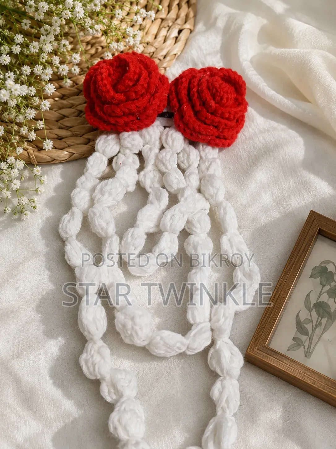 Crochet Rose Hair Clip / Gajra
