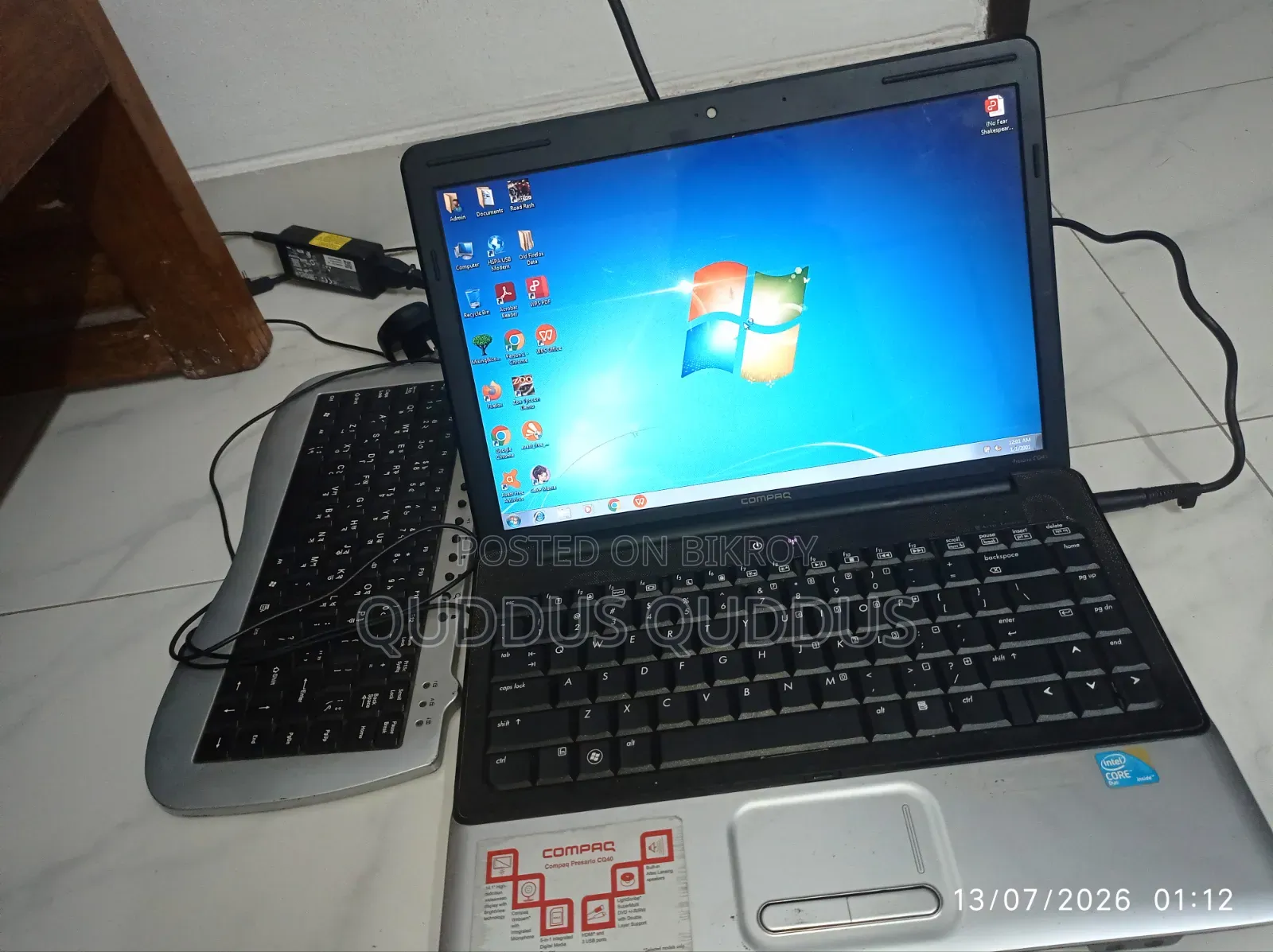 Laptop HP Compaq Presario CQ40 3GB Intel Core 2 Duo HDD 320GB