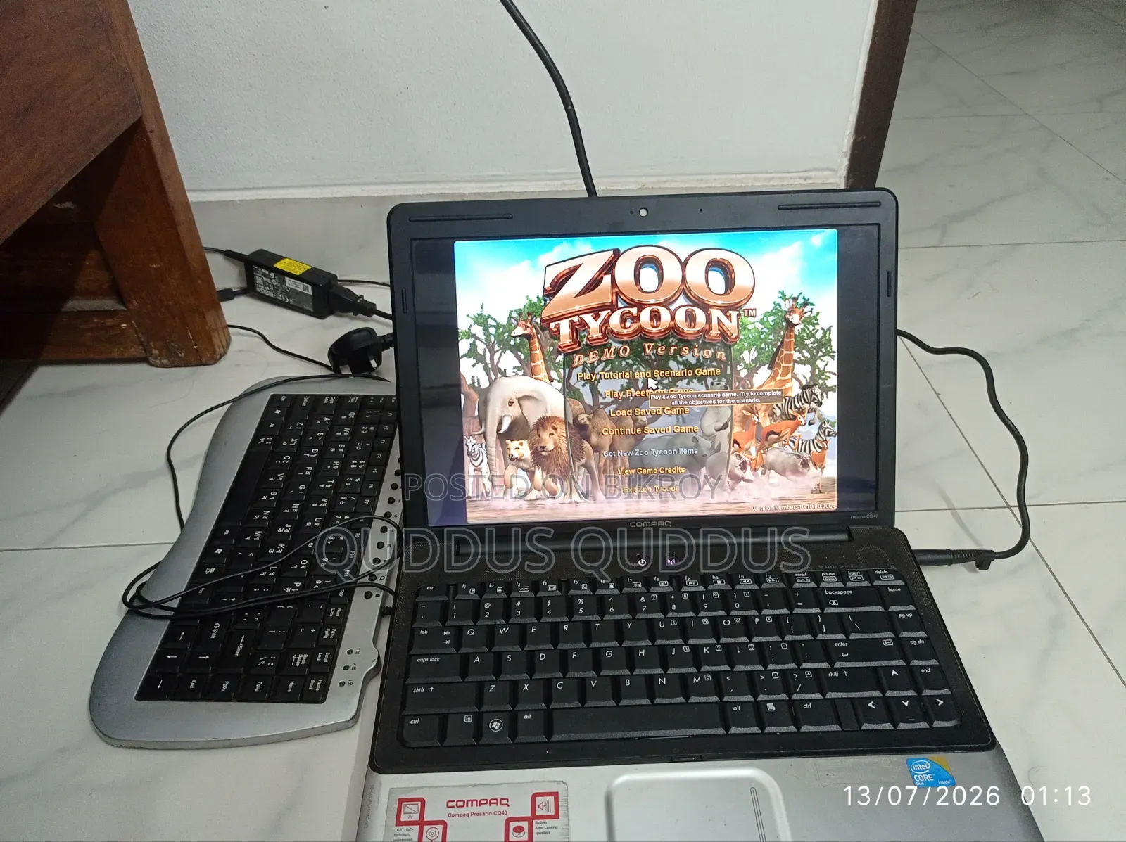 Laptop HP Compaq Presario CQ40 3GB Intel Core 2 Duo HDD 320GB