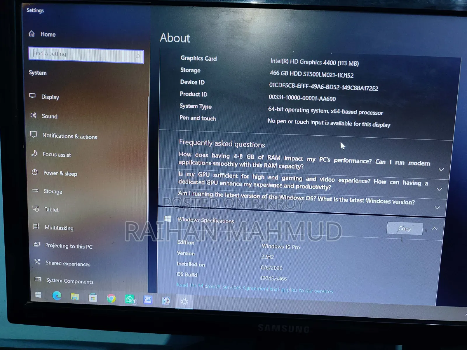 Desktop Computer 4GB Intel Core i3 HDD 500GB