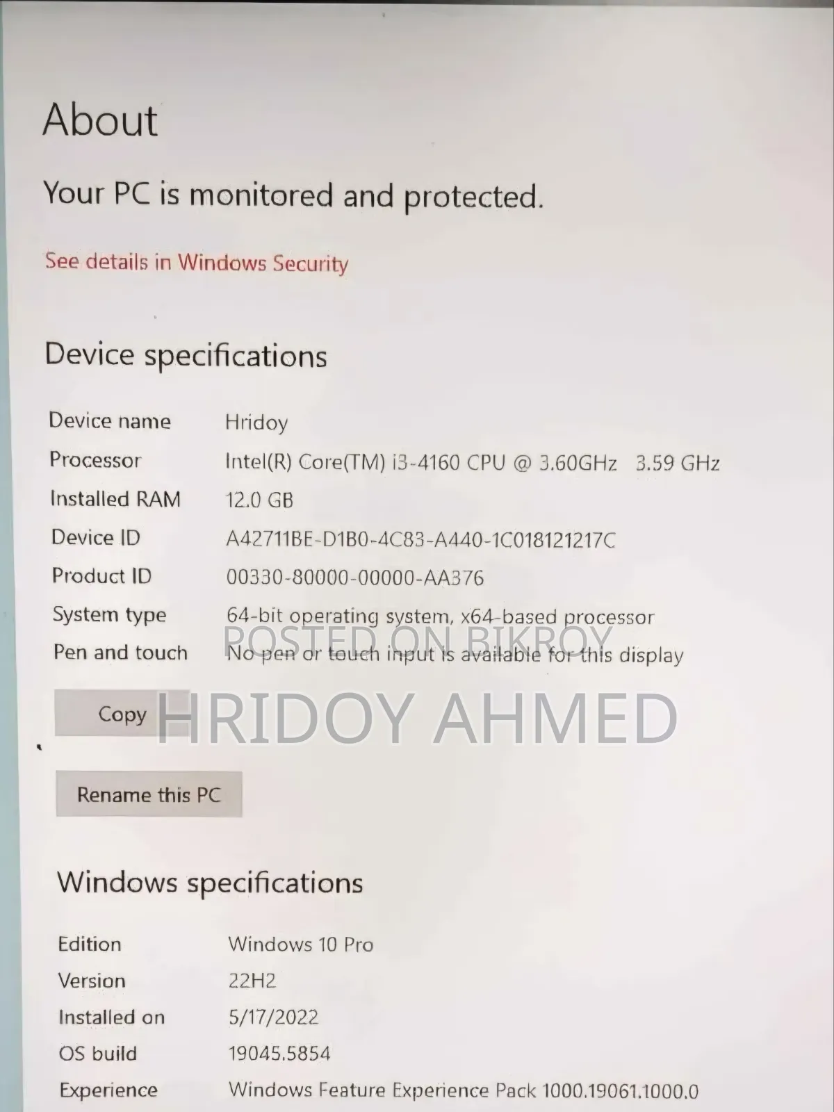 Desktop Computer 12GB Intel Core I3 SSD 128GB