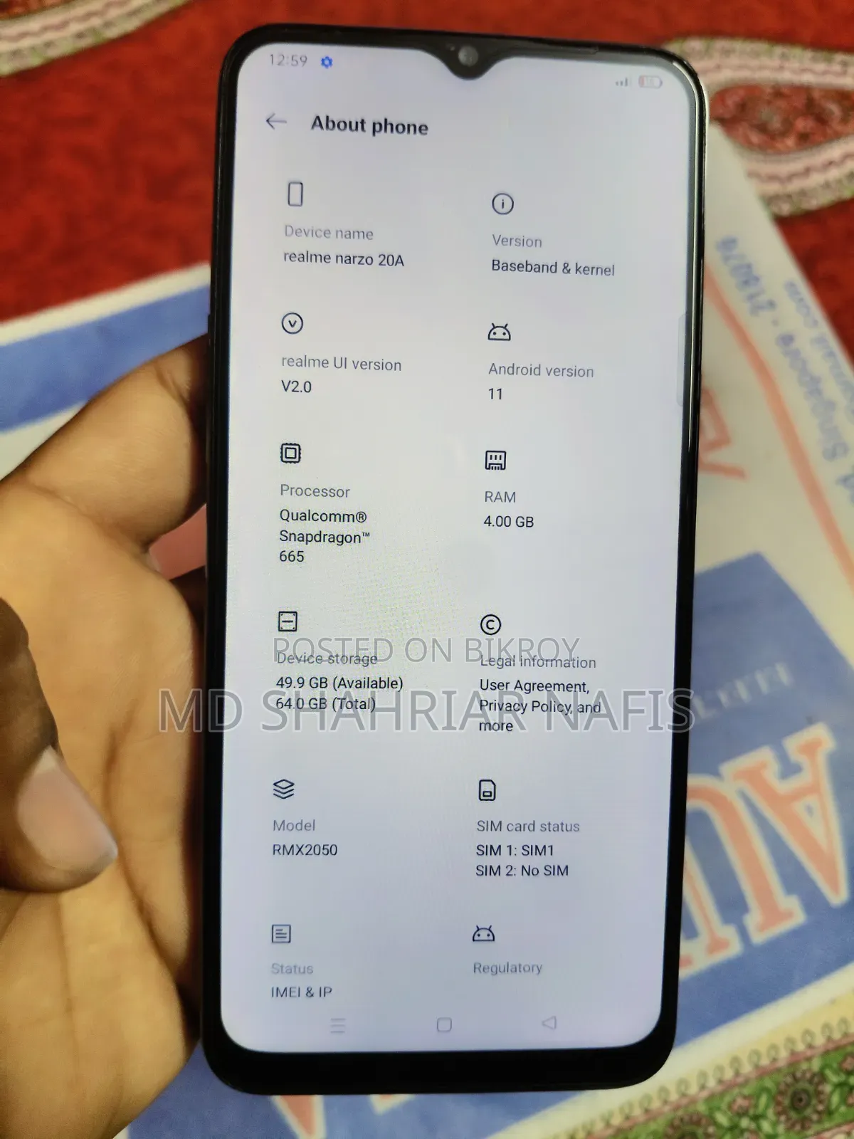 Realme Narzo 20A 64 GB Blue