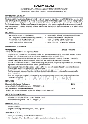 Service Engineer | Mechanical Systems Preventive Maintenance