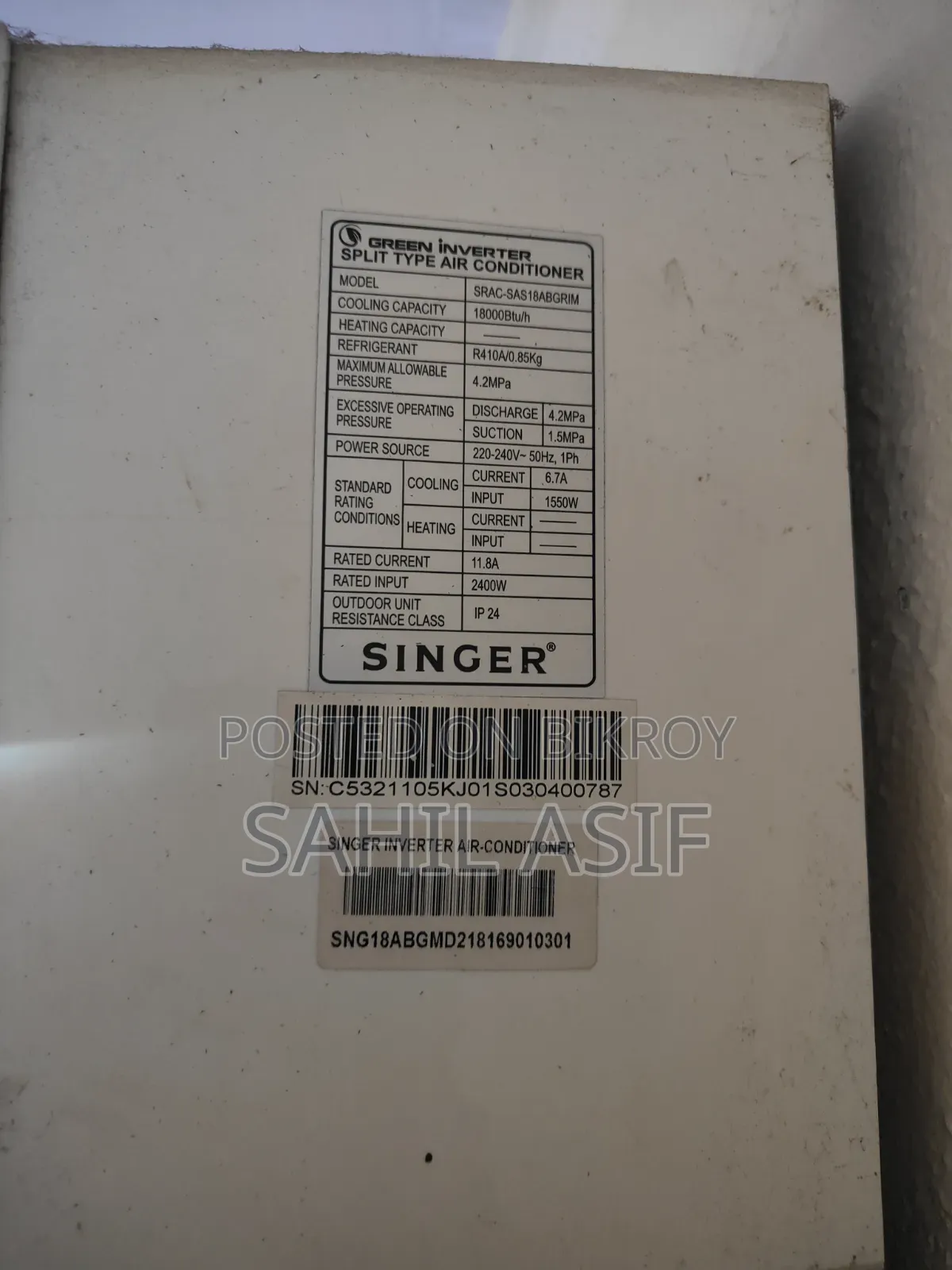 Singer Green Inverter 1 Ton