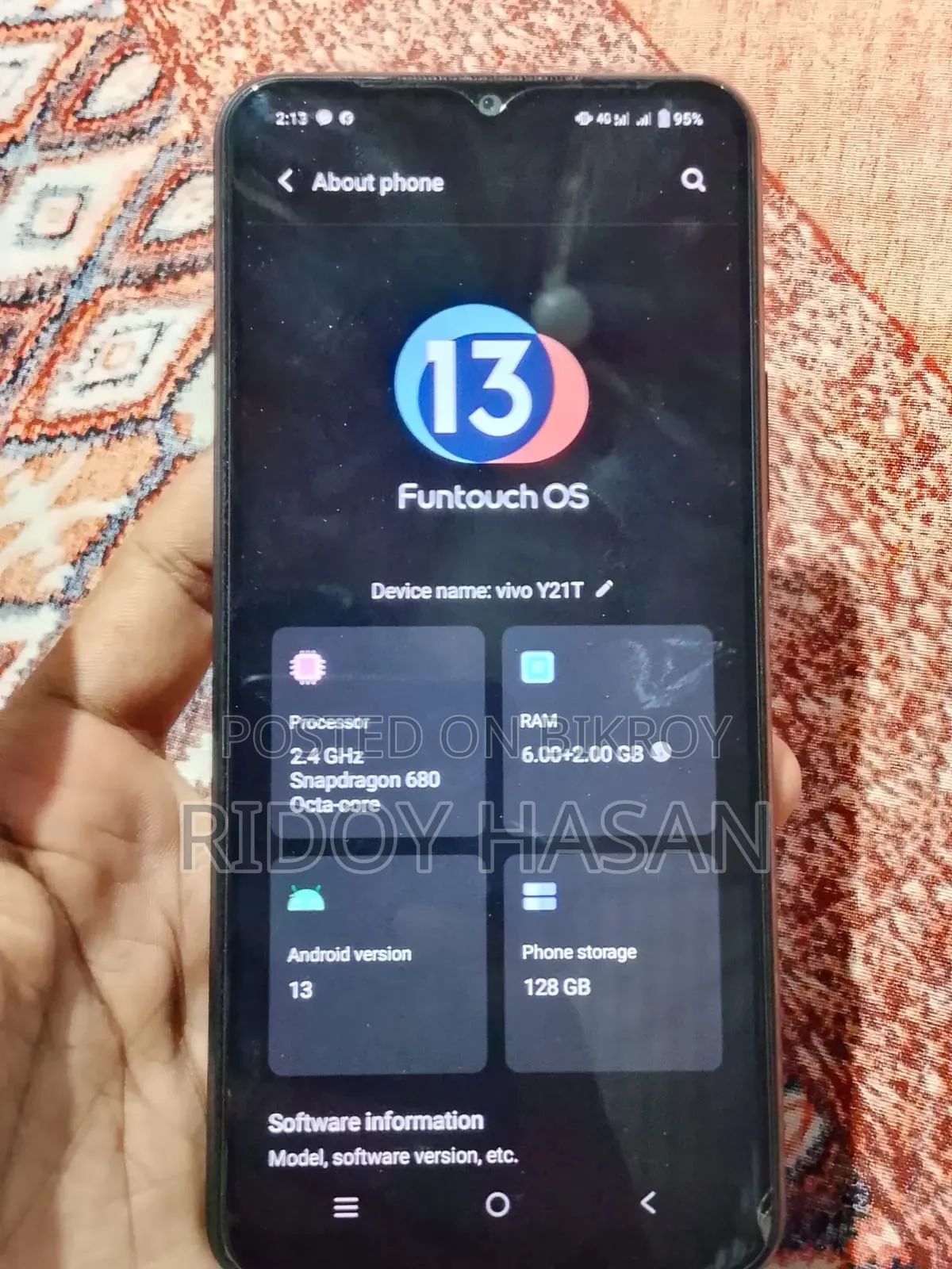 Vivo Y21t 128 GB Blue