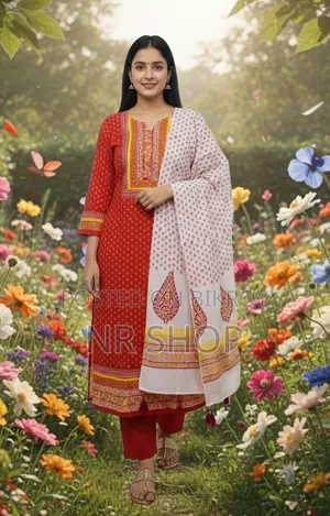 হেরিটেজ ব্লক প্রিন্ট থ্রি-পিস