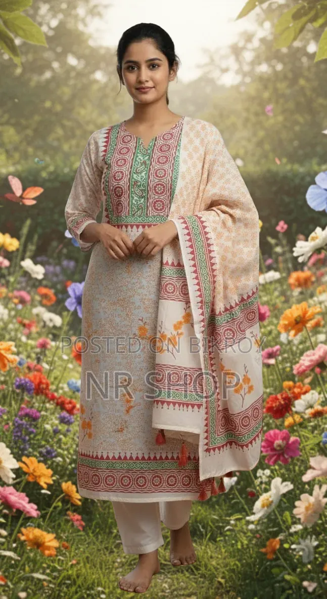 হেরিটেজ ব্লক প্রিন্ট থ্রি-পিস