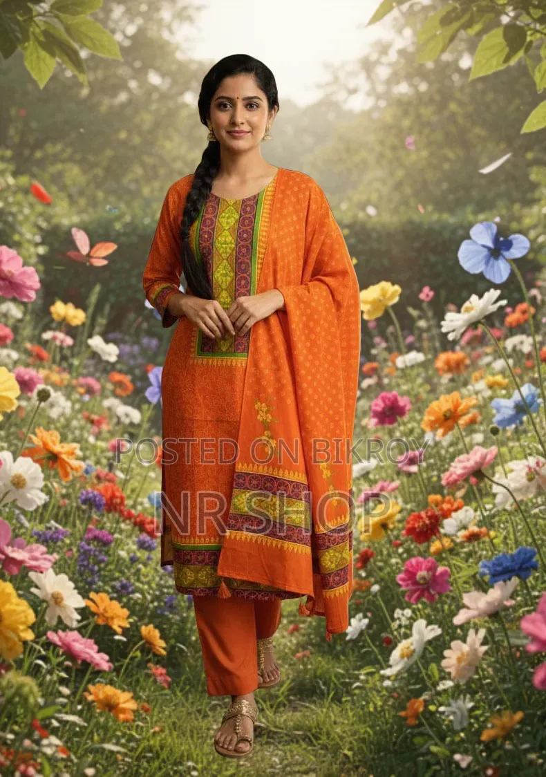 হেরিটেজ ব্লক প্রিন্ট থ্রি-পিস
